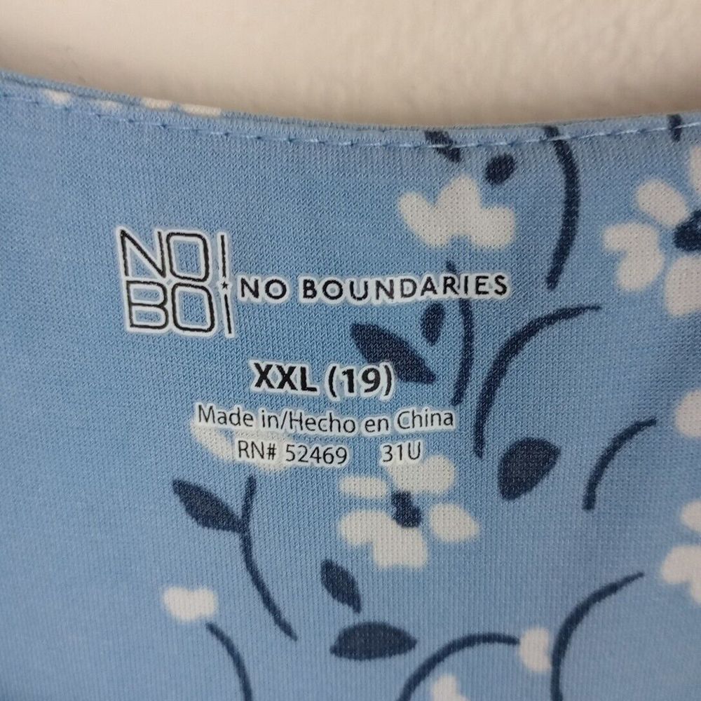 No Boundaries Sleeveless Midi Blue & White Floral Wrap Dress Womens 2XL NEW - Picture 4 of 7